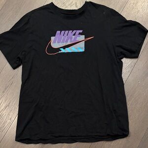 Nike Black Tee with Purple and Blue Graphic